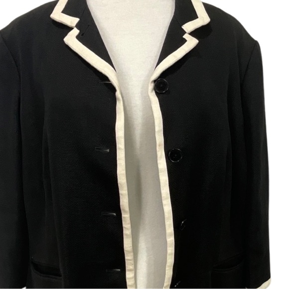 Lauren Ralph Lauren Black Linen Blazer Jacket Size 18W - Picture 5 of 7